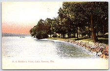 H. A. Beidler's Point Lake Geneva Wisconsin Early 1900s German Postcard picture