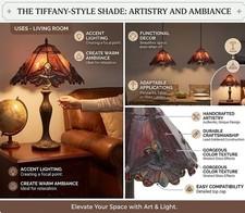 S10021 Tiffany Style Stained Glass Baroque Lampshade (13-inch Wide Red) picture
