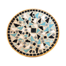 VTG Mid Century Mosaic Shallow Bowl Gold Gilt picture
