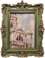 5X7 Vintage Picture Frame, Antique Green and Gold Ornate Photo Frame for Wall Ha picture