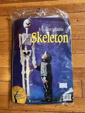 VINTAGE 90s Topstone 6 Foot Giant Inflatable Skeleton Halloween Decoration picture