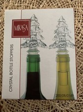 Mikasa Crystal Wine Bottle Stoppers Holiday Classics T8193/802 Christmas Trees picture