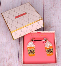 Betsey Johnson Earrings Pumpkin Spice Frozen Latte Dangle Orange Drink NEW NIB picture