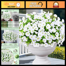 14 Bundles Artificial Flowers for Outdoors, White Fake Outdoor Flowers picture
