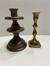 2 Vintage Brass Candleholders Candlesticks - Approx. 6
