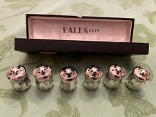 Vintage EALES 1779 Set Of 6 Mini Salt Pepper Shakers Original Box & Wrap Japan picture