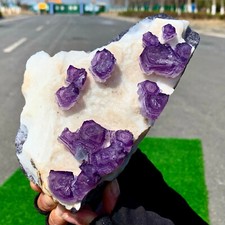 3.06LB Rare transparent BLUE-purple cubic fluorite mineral crystal sample/China picture