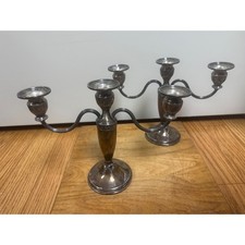 Vintage Mueck-Cary Weighted Sterling Silver 3-Light Candelabra – Matching Pair picture
