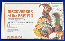 Vintage 1974 Discoverers of the Pacific National Geographic Society Magazine Map picture