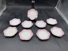 9 Lot Of Carlsbad  China Austria Butter Pats Pink/White/gold 3.5” Antique Dishes picture