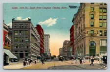 c1912 16th Street South From Douglas Omaha Nebraska ANTIQUE Postcard 1918 picture