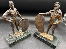 Eddie Rickenbacker Red Baron Richthofen WW1 Bronze Statue Bookends Flying Ace picture
