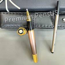 MONTBLANC Luxury Rose Pattern Rollerball Pen Gold Trim Rare Gift picture
