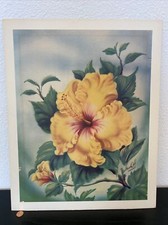 Vintage Ted Mundorff Airbrush Artist Hawaii Hawaiian Flower Art Print Tiki #2 picture