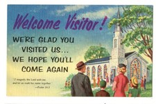Welcome Visitor Vintage Postcard for Church Patrons picture