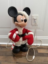 Vintage 1996 Disney Santa's Best Animated Mickey Mouse Santa with Candy Cane picture