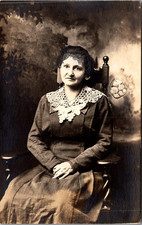 The Seated Matriarch in Pensive Portrait Vintage Postcard TP15-27 picture