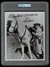Clayton Moore signed autograph 8x10 The Lone Ranger with Silver PSA Slabbed picture