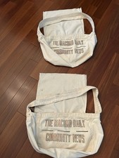 2 Vintage “The Macomb Daily”  “Community News” Newspaper Carrier Canvas Bags picture
