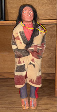 Vintage Skookum Bully Good Native American Indian Warrior Chief Doll 18.5