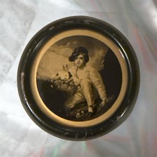 Vintage Sir Henry Raeburn’s Boy and Rabbit Mini Photo Made in Germany picture