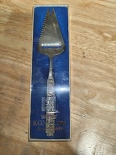 Vintage Konge-Tinn Norwegian Pewter Cheese Slicer Original Display Box picture