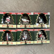 Coca-Cola Vintage Polar Bear Collection Ornaments Complete Set Of Six 1995 picture