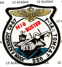US NAVY USS JOHN F. KENNEDY CV-67 MIG BUSTER F-14 TOMCAT FIGHTER SQ. PATCH (N25) picture