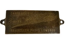 Vintage Carrosserie Van den Plas Coachbuilder Plaque Bruxelles • Paris • Londres picture