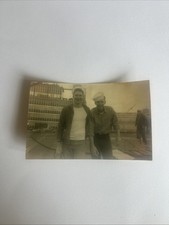 Military Photo - U.S. Navy Sailors Soldier in Uniform On Dock 2-1/2”x3-3/4” picture