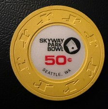 Skyway Park Bowl Seattle, Washington .50 Casino Poker Chip picture