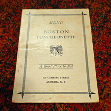Vintage Boston Luncheonette Menu 
