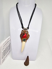 TALISMAN COLMILLO BUHO ORIGINAL / FANG NECKLACE DINERO SUERTE PROTECCION  picture