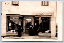 K67/ Greenville Michigan RPPC Postcard c1910 W. Zuller Shoe Store Staff 170 picture