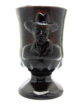 Boyd Art Glass 1997 LE Amethyst Purple Hopalong Cassidy Cowboy Toothpick Holder picture