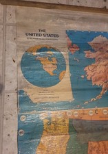 CRAMS Physical Political Map United States Usa Paper Scroll 57 X 50” Vintage picture