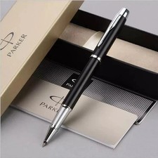 Good Matte Black/Silver Clip Parker IM Series Rollerball Pen Fine Nib Black Ink picture