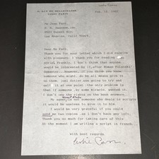 Leslie Caron Signed Note 1987 Actress Gigi Star Hollywood COA picture