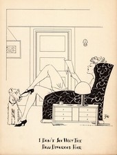 Funny Fox Terrier & Lady Print 1930s Fox Terrier Illustration Art by Zito 5264k picture