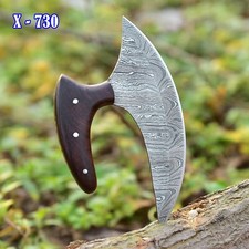 Alaska Ulu Knife W/Sheath HAND FORGED Damascus Steel Pizza Cutter Boning Chopper picture