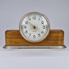 Vintage Soviet Mechanical Desk Clock Mayak Маяк USSR 1960s Shelf Mantel picture