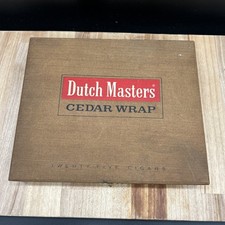 Vintage Dutch Masters Cedar Wrap Cigar Box With Hinged Lid For 25 Cigars EMPTY picture