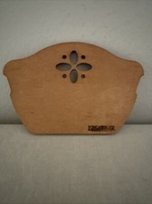 Longaberger Woodcrafts Wood Wooden Trivet Cut Out Pie Basket Shape Floral Design picture