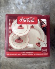 Vintage Coca-Cola Gibson 16 Piece Dinnerware Set Service for 4 Original Box picture