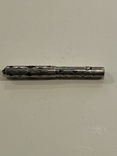 Vintage Waterman 452 1/2V Sterling Silver Diamond Overlay Ring Top Fountain Pen picture