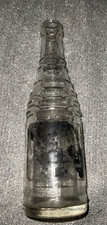 Vintage 1954 Nesbitt's of California 7 oz Soda Bottle Clear Ribbed Glass picture
