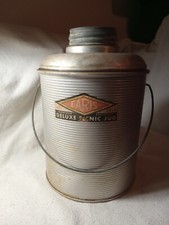 1950's Faris Deluxe Picnic Jug Hot & Cold Beverage Glass & Aluminum  picture