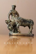 AMAZING MCM BRUTALIST MATADOR SCULPTURE BULL FIGHTER VTG 50'S 60'S MID CENTURY picture