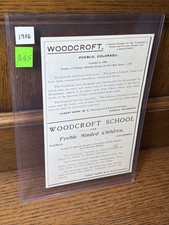 Atq 1906 Woodcroft Hospital School Feeble Children Pueblo Colorado Picture AD picture
