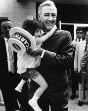 1968 Candidate GENE McCARTHY  & Young Supporter in Richmond Airport PHOTO (180-h picture